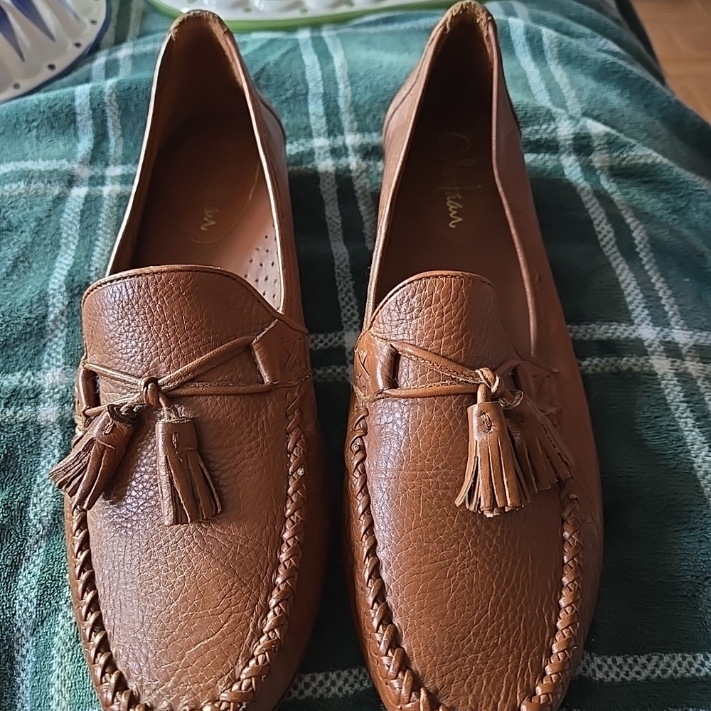 Cole Haan Tan Tassel Moccasins